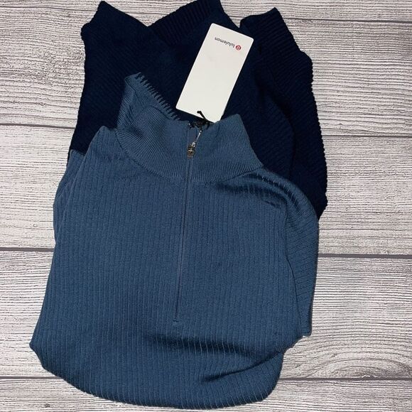 lululemon athletica Jackets & Blazers - Lululemon on the go poncho blue sweater Nwt zip